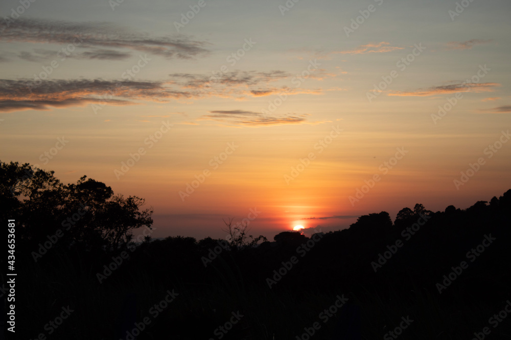 sunset in the mountains