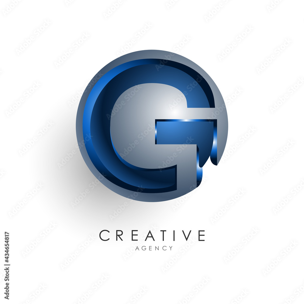 Letter G 3d design circle logo template for business and corporate identity