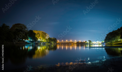 Night view of Montería City from Sinú River.