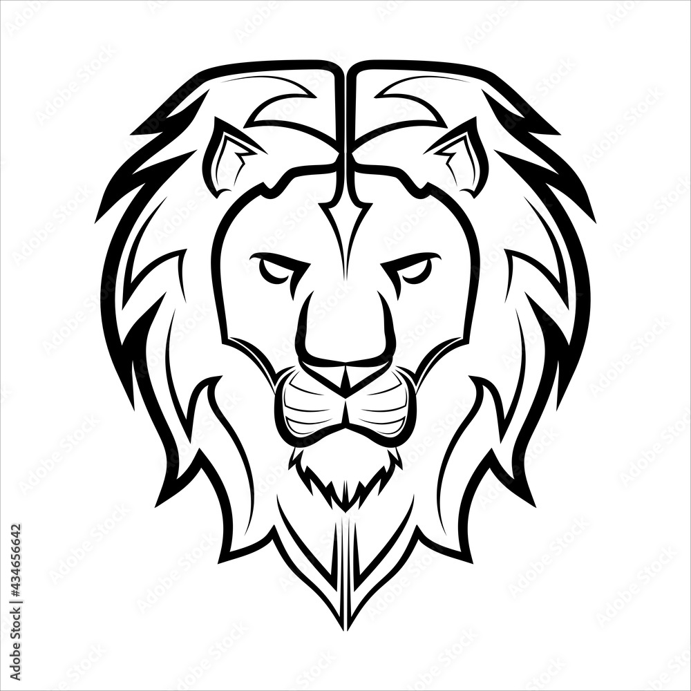 Black and white line art of the front of the lion head It is sign of leo zodiac Good use for symbol mascot icon avatar tattoo T Shirt design logo or any design Black and white line art of the front of the lion head It is sign of leo zodiac Good use for symbol mascot icon avatar tattoo T Shirt design logo or any design