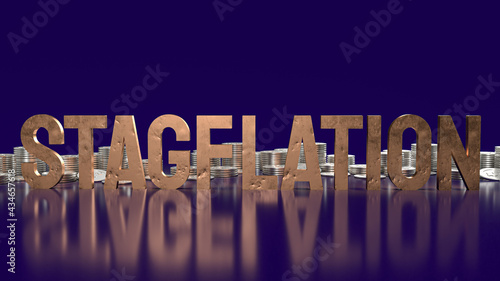 Tableau sur toile stagflation word for business crisis  concept 3d rendering