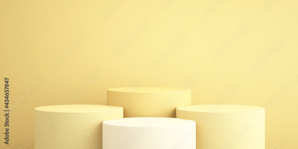 3d background for mock up yellow podium for product presentation, yellow background, 3d rendering 3d background for mock up yellow podium for product presentation, yellow background, 3d rendering