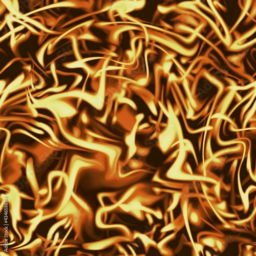 Seamless texture of fire. Flame background. Closeup firestorm pattern. Digital wallpaper illustration