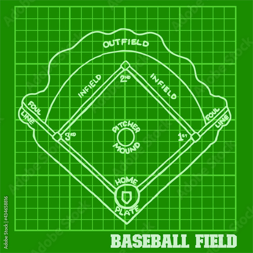 Photography baseball field blue prints