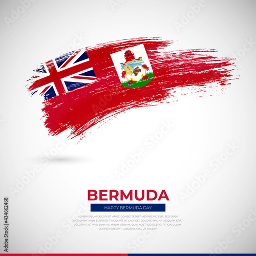 Happy Bermuda day. Creative grunge brush of Bermuda flag illustration