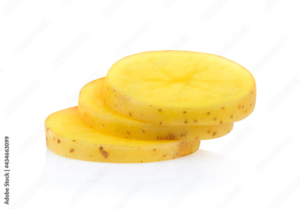 potatoes on white background potatoes on white background