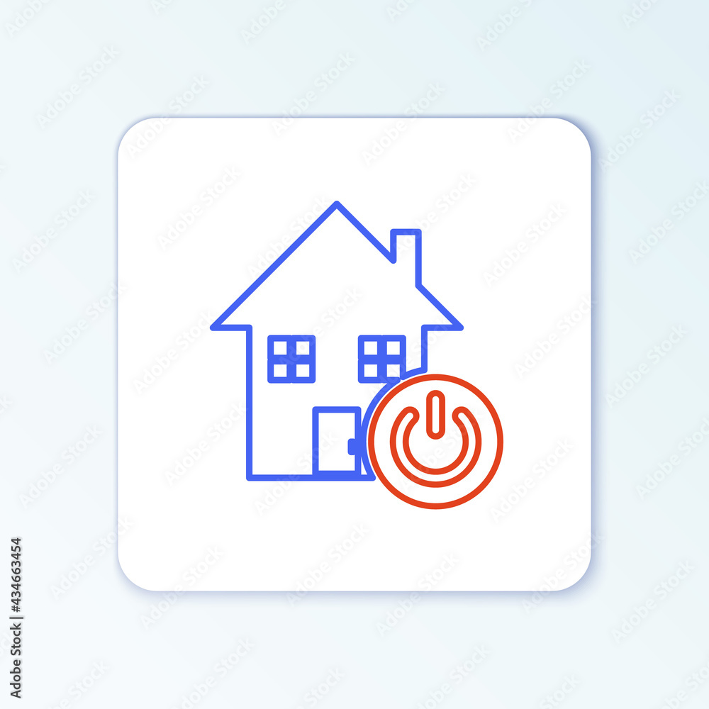 Line Smart home icon isolated on white background. Remote control. Colorful outline concept. Vector