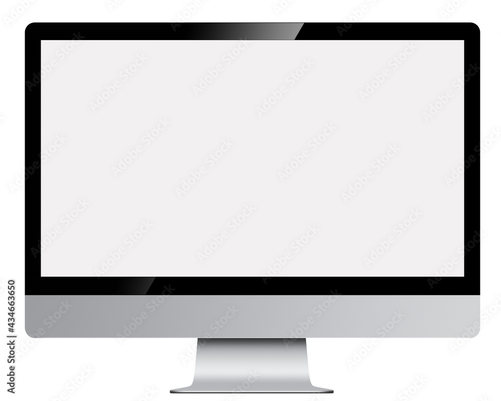 Computer screen isolated on white background. Raster version. Monitor Computer screen isolated on white background. Raster version. Monitor