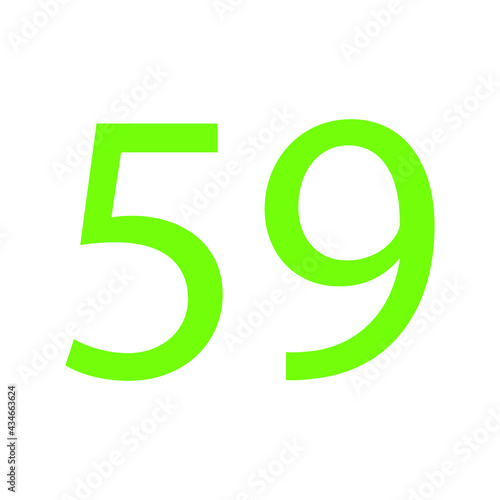 59 NUMBER SIMPLE CLIP ART VECTOR ILLUSTRATION photo