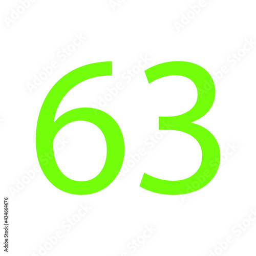 63 NUMBER SIMPLE CLIP ART VECTOR ILLUSTRATION