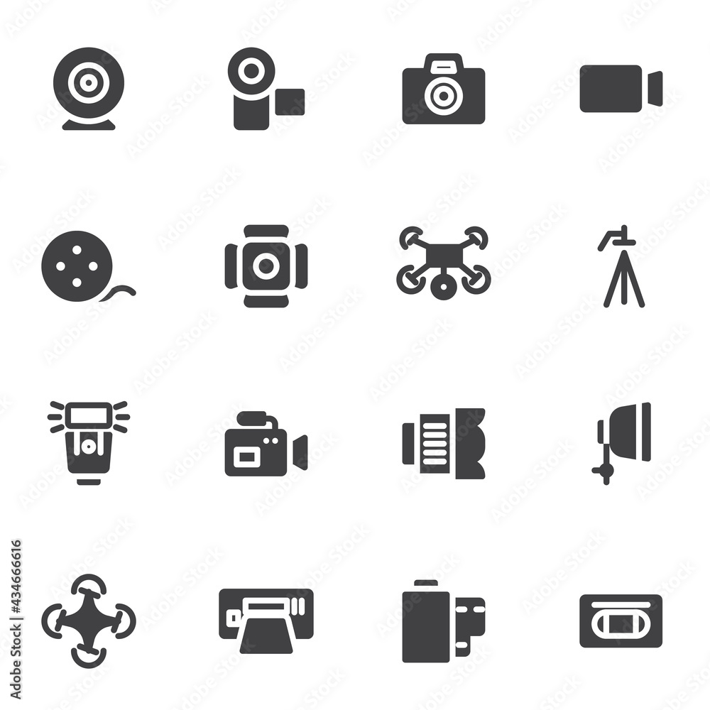 Photo and video vector icons set Photo and video vector icons set