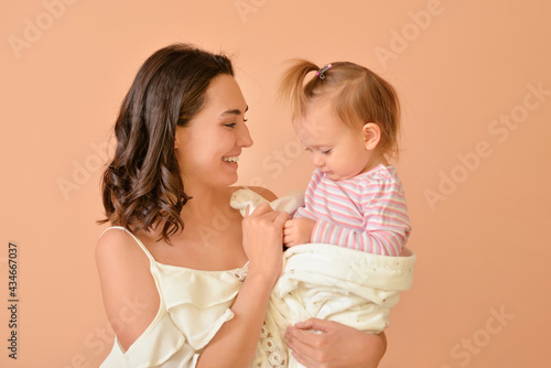 Happy woman and her little ...