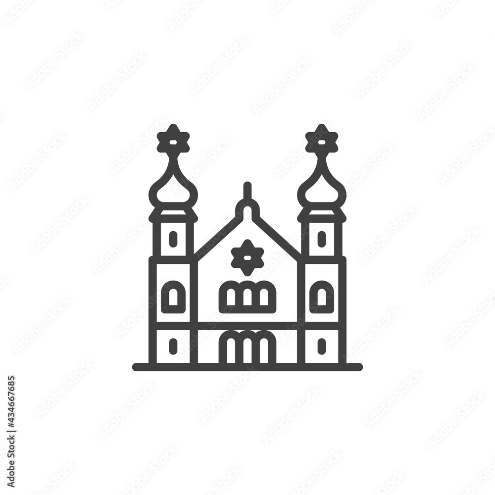 Synagogue building line icon