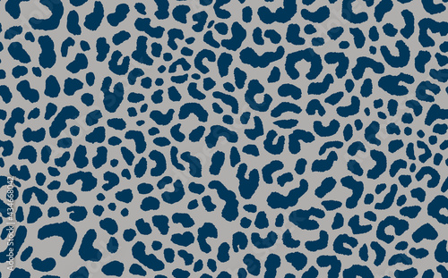 Abstract modern leopard seamless pattern. Animals trendy background. Blue and grey decorative vector stock illustration for print, card, postcard, fabric, textile. Modern ornament of stylized skin