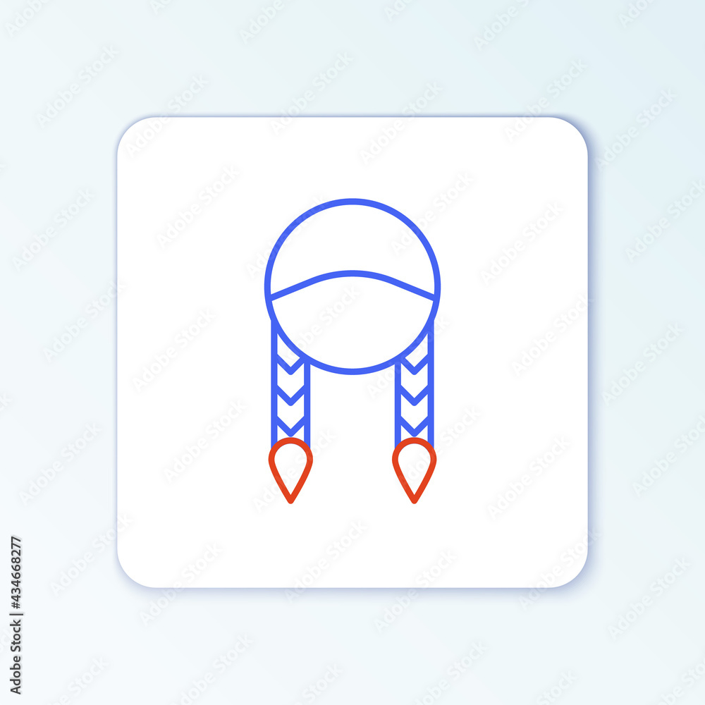 Line Braid icon isolated on white background. Colorful outline concept. Vector Line Braid icon isolated on white background. Colorful outline concept. Vector