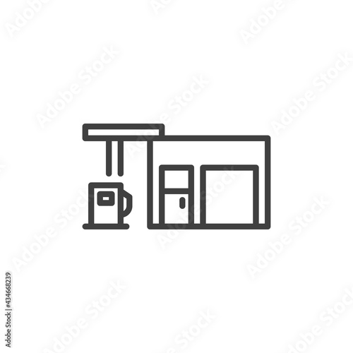 Gas station line icon