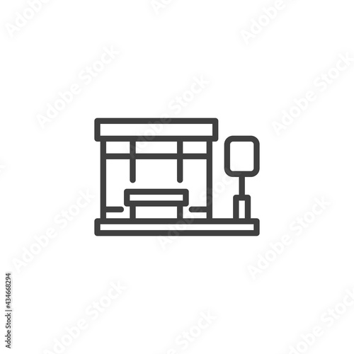 Bus stop line icon