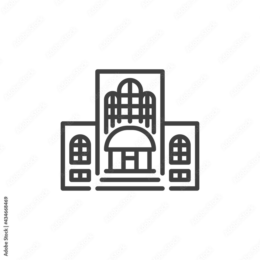 Casino building line icon Casino building line icon
