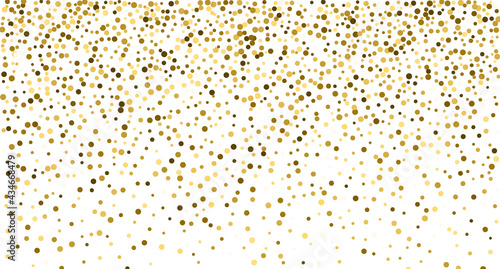 Glitter gold background sparkle dust vector confetti explosion. Golden glitter dust pattern