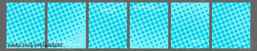 Set of vector cover notebook design. Abstract pop art dotted gradient template design for notebook paper, copybook brochures, book, magazine. Planner and diary cover for print