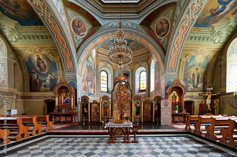Interior of Church of St. Nicholas (Church of Transfiguration) of the Krekhiv, Lviv district, Ukraine