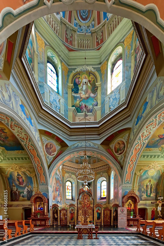 Interior of Church of St. Nicholas (Church of Transfiguration) of the Krekhiv, Lviv district, Ukraine