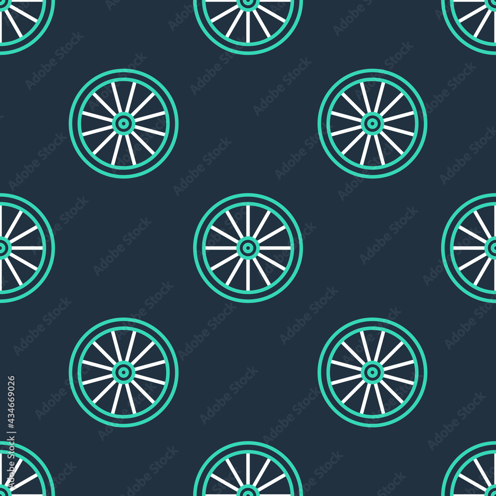Line Car wheel icon isolated seamless pattern on black background. Vector Line Car wheel icon isolated seamless pattern on black background. Vector