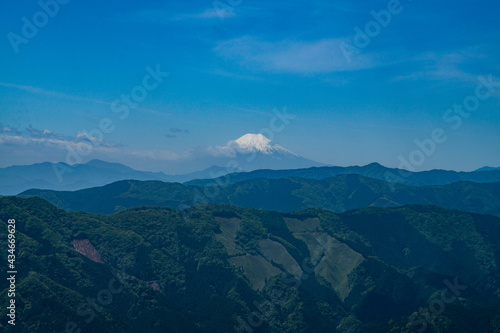 馬頭刈尾根からの眺望 富士山と檜原村