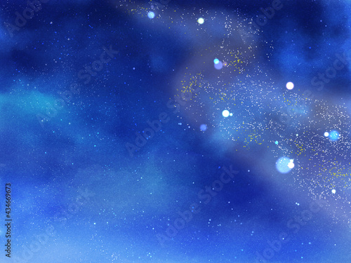 夜空に流れる天の川（ヨコ）