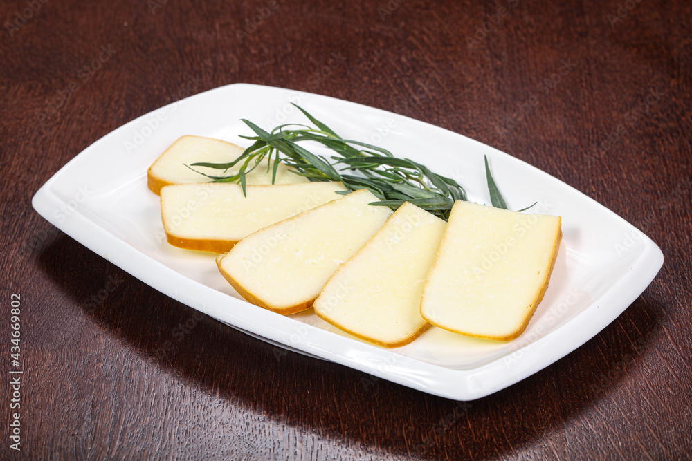 Caucasian tradition cheese plate served herbs Caucasian tradition cheese plate served herbs