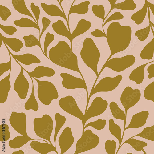 Seamless pattern floral abstract.Botanical vintage nature background.Print fashion textile.