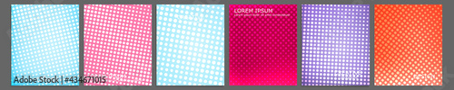 Set of vector cover notebook design. Abstract pop art dotted gradient template design for notebook paper, copybook brochures, book, magazine. Planner and diary cover for print