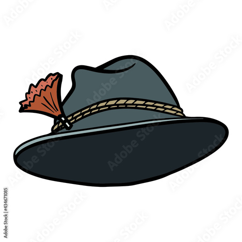 bavarian hat. traditional costume, vector, isolated.