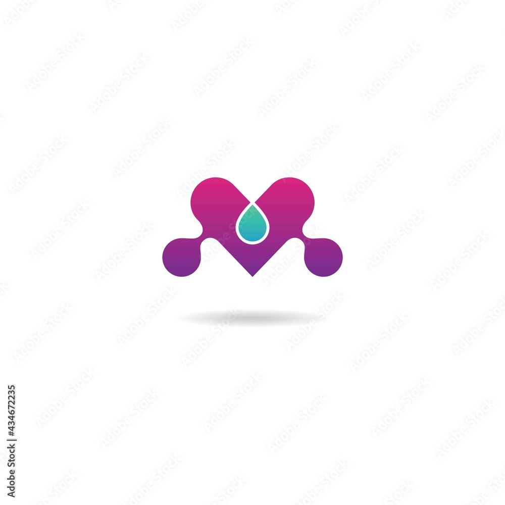 initial m with love logo design icon inspiration initial m with love logo design icon inspiration