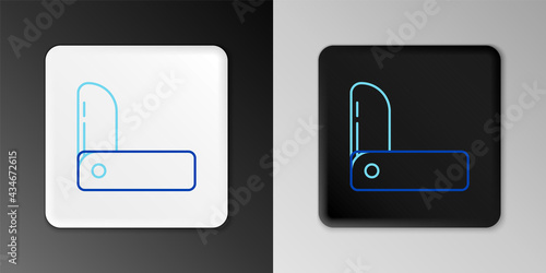 Line Swiss army knife icon isolated on grey background. Multi-tool, multipurpose penknife. Multifunctional tool. Colorful outline concept. Vector