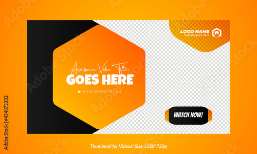 Simple Editable gradient video thumbnail design for videos