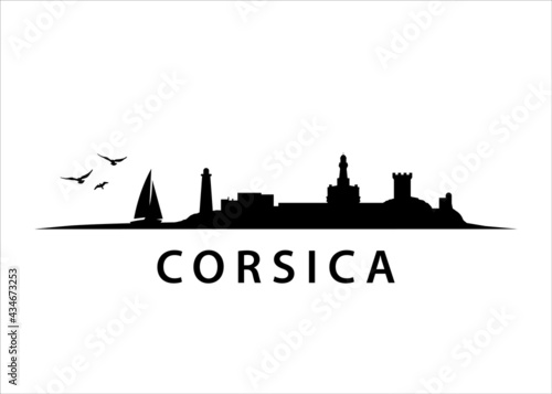 Obraz na płótnie Corsica Landscape | French Island SKyline w salonie