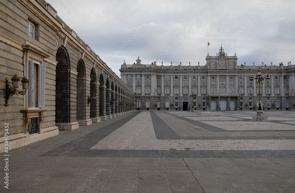 Royal Palace of Madrid, Spain, in the morning