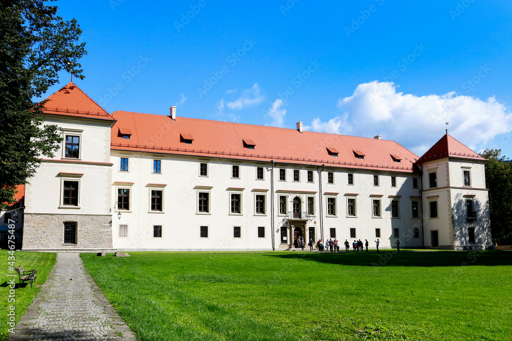 SUCHA BESKIDZKA,POLAND - SEPTEMBER 14, 2019: Royal castle in Sucha Beskidzka, Poland.