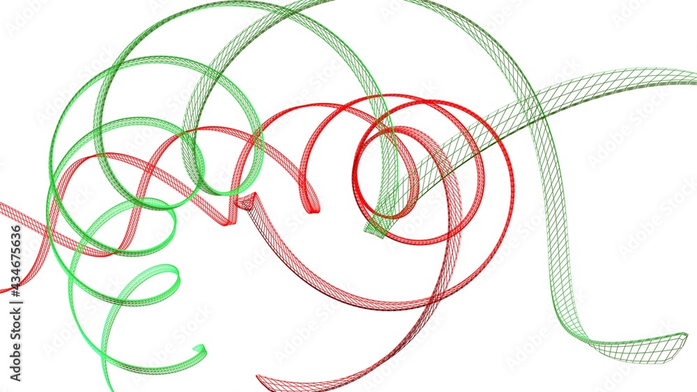 Red and green helix structure on white background - 3D rendering illustration Red and green helix structure on white background - 3D rendering illustration