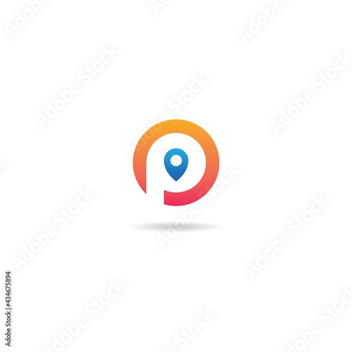 Free Download initial p with location logo design icon inspiration - GFXLoad