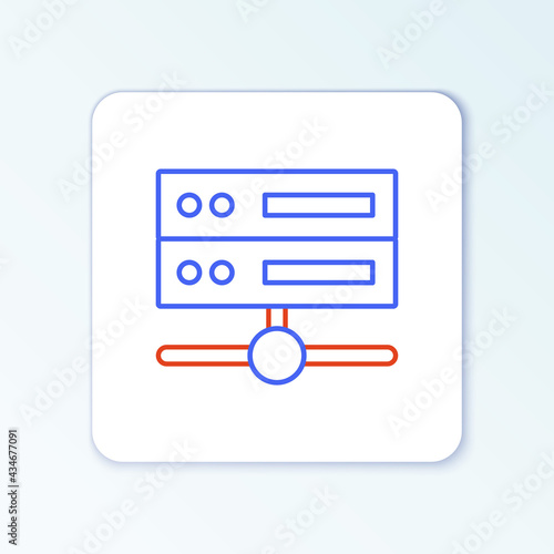 Line Server, Data, Web Hosting icon isolated on white background. Colorful outline concept. Vector