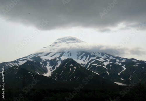 Vilyuchinsky volcano with a cloud cap