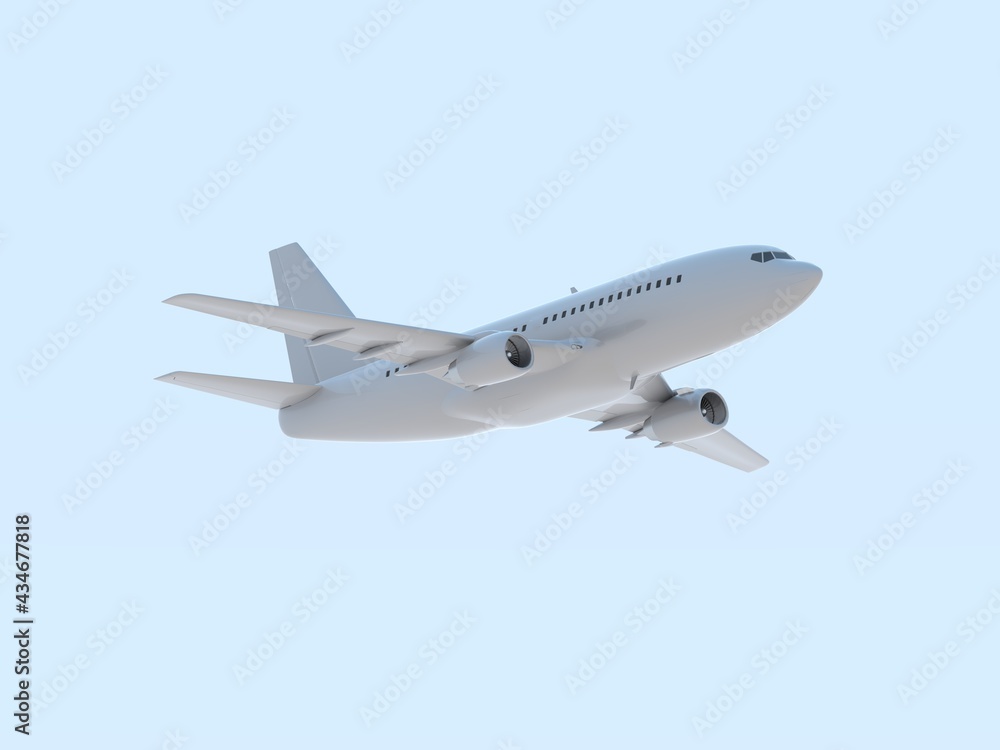 Commercial Passenger Plane in Air in Sky Aviation Cargo Service