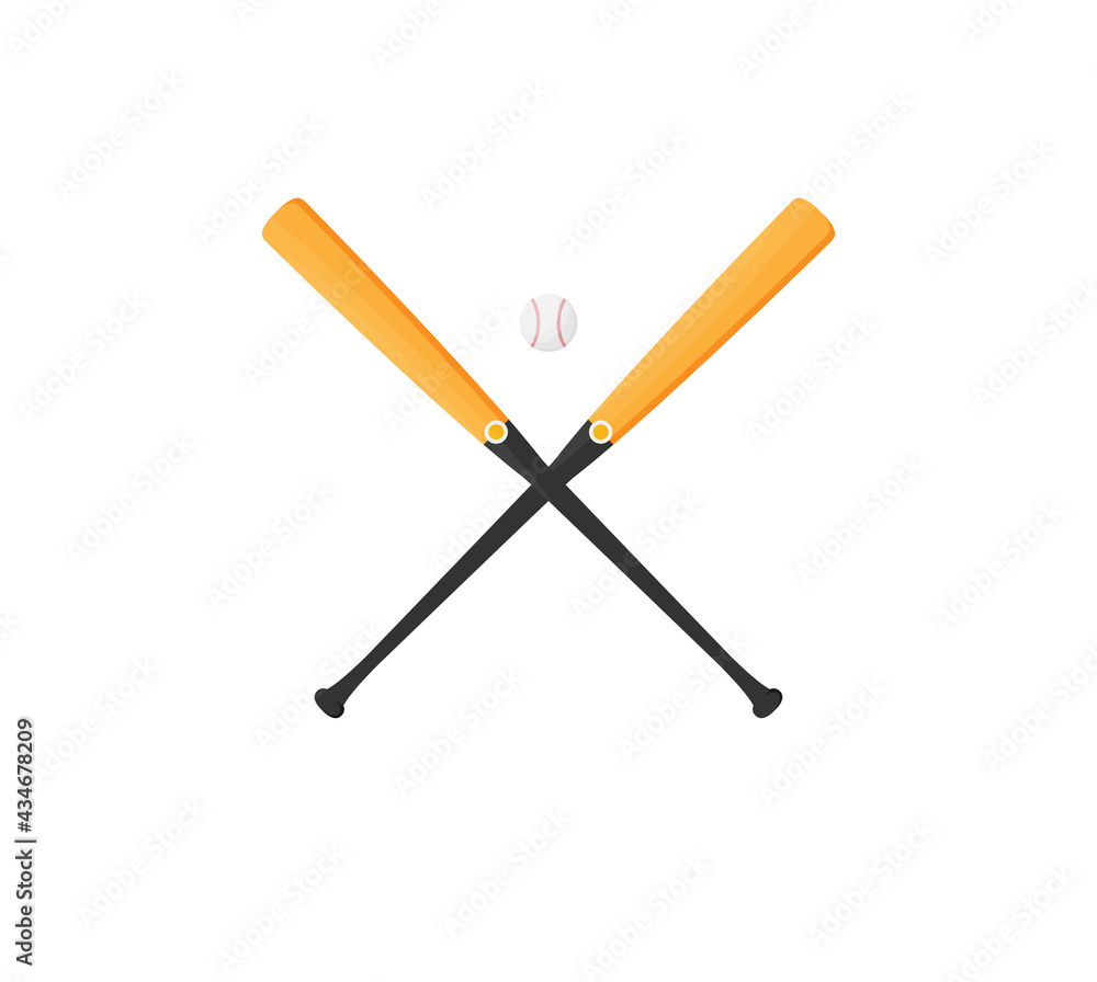baseball bats and ball icon. flat style vector illustration baseball bats and ball icon. flat style vector illustration