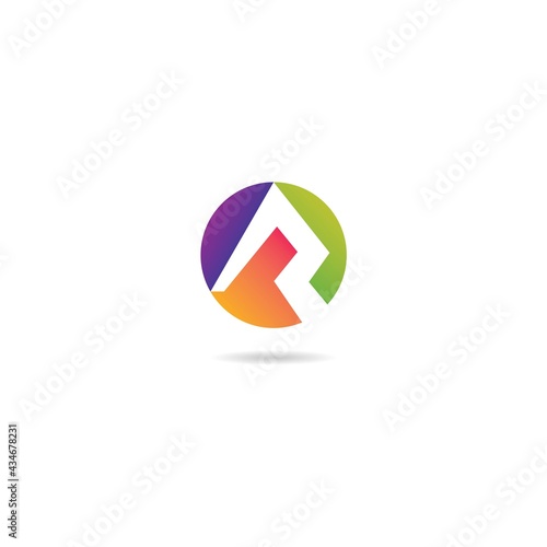Free Download initial r on color circle logo design icon inspiration - GFXLoad