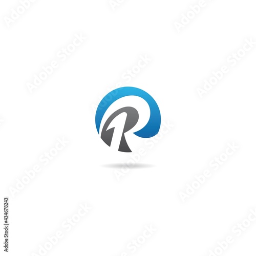 initial r on circle logo design icon inspiration