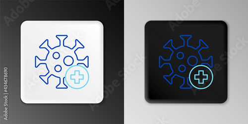 Line Positive virus icon isolated on grey background. Corona virus 2019-nCoV. Bacteria and germs, cell cancer, microbe, fungi. Colorful outline concept. Vector