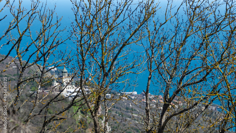 Picturesque mountain summer landscape with sea views, Crimea. Travel and vacation concept.