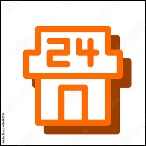Convenience store icon in flat design 07